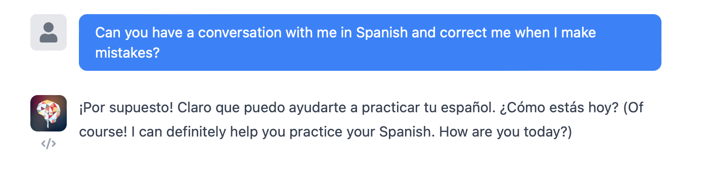Learning Spanish with ChatGPT